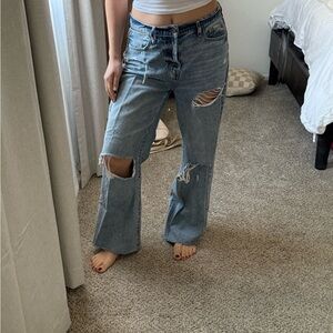 Wide leg baggy distressed Women's Jeans